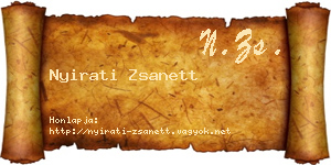 Nyirati Zsanett névjegykártya